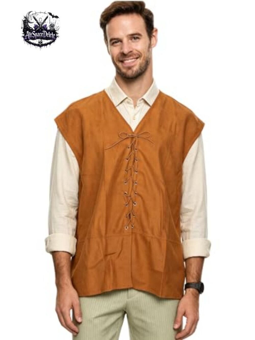 Men's Pirate Vest Renaissance Medieval Viking Cosplay Waistcoat